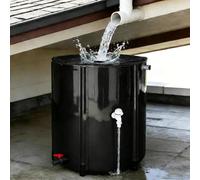 Collapsible Rain Barrel, Foldable Water Storage Tank, Portable Rain Collection System with Spigots for Garden Irrigation