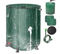 Collapsible Rain Barrel - Portable PVC Water Storage Tank with Hose Spigot for Collecting Rainwater from Gutters