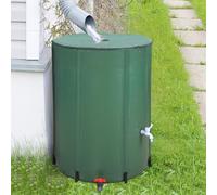 Collapsible Rain Barrel - PVC Water Collection Container with Spigot & Top Mesh for Garden Lawn - Portable Rainwater Storage Solution