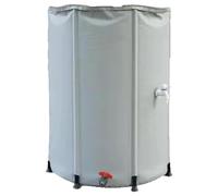 Collapsible Rain Barrel Water Collection System 200L - Portable Garden Water Storage Tank with Stand, Tap, and Zipper Cover, Gray, Top Mesh for Efficient Rainwater Harvesting