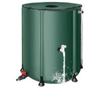 Collapsible Rain Barrel Water Collection System - 200L Portable Water Storage Tank,Foldable Rainwater Collect System Downspout, Water Catcher Container with Filter, Spigots＆Overflow Kit,Green