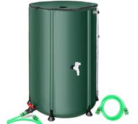 Collapsible Rain Barrel Water Collection System - 380L with Filter, Spigots,Overflow Kit, Downspout and 2 Miters Pipe Green