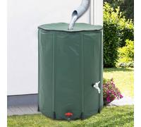 "vidaXL 500L Collapsible Rain Water Tank - Weather- PVC Material, Inbuilt Netted Filter, Easy Assembly, Green, Eco-friendly Water Storage Solution"