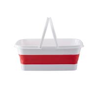 Orsina Luxe Collapsible Laundry Basket Red & White With Handles,large Folding Washing Basket,space-Saving Hamper
