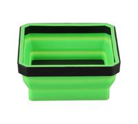 Collapsible Screw Tray for Tool Parts Storage 4.5 Inch Silicone Bowl with Magnetic Base Compatible with Tool Chests Portable Foldable Design for DIY(Green)