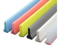 Collapsible Shower Threshold Water Dam Barrier,Water Blocking Self Adhesive Baffle,water Guard for Shower Stall,Shower Dam for Wet and Dry Separation Bathroom Kitchen,gray,1M/39IN