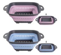 Collapsible Sieve,Collapsible Colander,2 PCS Collapsibles Colander Silicone,Folding Colanders Kitchen Strainer Camping Colanders for Home and Outdoor Draining Pasta Vegetables Fruits