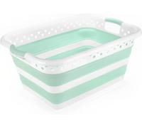COLLAPSIBLE SILICONE FOLDING BUCKET BASKET DISH DRAINER RACK PLASTIC STORAGE NEW