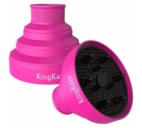 Collapsible Silicone Hair Dryer Diffuser - Travel and Easy Storage - Fit Most Hair Dryers with Nozzle Diameter D-1.575Inch to 1.968 Inch (4-5cm) - Pink