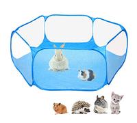 Collapsible Small Animal Cage Tent, Transparent Portable Breathable Pet Playpen Exercise Fence Play Yard for Reptile Rabbit Chinchilla Hedgehog