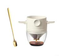 Collapsible Stainless Steel Coffee Filter Funnel for Manual Brew Methods Fits Standard Cone Brewers Reusable Eco Friendly Filter for Coffee and Tea (White)