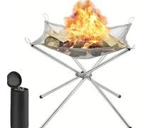 Collapsible Stainless Steel Fire Pit for Outdoor Camping | Portable Fire Bowl with Carry Bag | Foldable BBQ Grill & Bonfire Pit for Backyard, Patio, Garden & Picnics