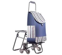 Collapsible Stair Climber Shopping Cart with Seat & Waterproof CoverFoldable Grocery Trolley for Easy Transport & ConvenienceIdeal for Outdoor & Indoor Use