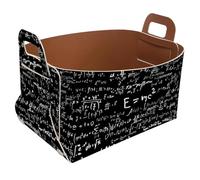 Collapsible Storage Bin Small 8.5"x5.5"x5.1" - Foldable Basket with Handles for Shelves, Closet, Storage, Laundry Room Organization - Scientific Equation Calculations Physics Mathematics Pattern