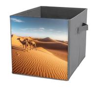 Collapsible Storage Bins with Dual Handles Fabric Storage Basket Foldable Cubes Organizer Baskets Sand Dunes In The Sahara Desert Storage Boxes for Organizing Clothing Cube Storage Organizer Bins