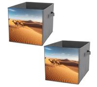 Collapsible Storage Bins with Dual Handles Fabric Storage Basket Foldable Cubes Organizer Baskets Sand Dunes In The Sahara Desert Storage Boxes for Organizing Clothing Cube Storage Organizer Bins