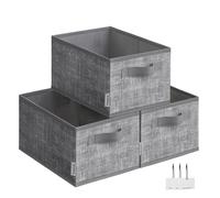 Collapsible Storage Boxes Set of 3, Cattail Grey / 30 x 20 x 15 cm