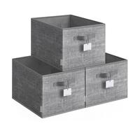 Collapsible Storage Boxes Set of 3, Cattail Grey / 40 x 30 x 24 cm