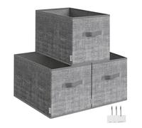 Collapsible Storage Boxes Set of 3, Cattail Grey / 50 x 30 x 30 cm