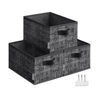 Collapsible Storage Boxes Set of 3, Ink Black / 30 x 20 x 15 cm