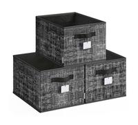 Collapsible Storage Boxes Set of 3, Ink Black / 40 x 30 x 24 cm
