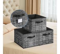 Collapsible Storage Boxes Set of 3, Ink Black / 40 x 30 x 24 cm