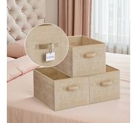 Collapsible Storage Boxes Set of 3, Sand Beige / 40 x 30 x 24 cm