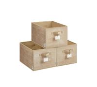 Collapsible Storage Boxes Set of 3, Sand Beige / 40 x 30 x 24 cm