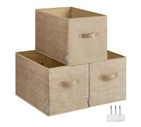 Collapsible Storage Boxes Set of 3, Sand Beige / 50 x 30 x 30 cm