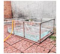 Collapsible Transparent PVC Koi Aquarium Tank for Outdoor Fish Ponds, Above Ground Turtle Pond, 100x100x40cm - Durable, Portable, Ideal for Aquatic Life