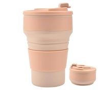 Collapsible Travel Cup, Portable Silicone Insulated Tumbler - Coffee Cup with Leak-Proof Lid, Reusable for Outdoor Adventures, Hiking, Camping & Travel (Orange, 350ml)