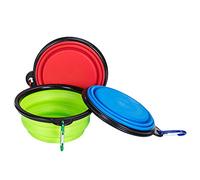 Collapsible Travel Dog Water Bowl Portable Cat Pet Silicone Food Bowl 3 Sets, Feeding trough Portable Drinking Water Drinker with Water Hook