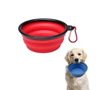 Collapsible Travel Silicone Dog Cat Bowl,Pet Portable Silicone Bowl,Feeding trough Portable Drinking Water Drinker with Water Hook,Retractable Dog Bowl (Red)