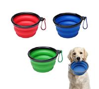 Collapsible Travel Silicone Dog Cat Bowl,Pet Portable Silicone Bowl,Feeding trough Portable Drinking Water Drinker with Water Hook,Retractable Dog Bowl (All)