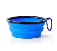 Collapsible Travel Silicone Dog Cat Bowl Portable Pet Food Water Bowl 1000ml, Feeding trough Portable Drinking Water Drinker with Water Hook, Easy to Carry, Save Space