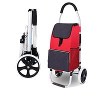 Collapsible Trolley Cart with 2 Large Silent Wheels - Lightweight 40L Capacity Removable & Heavy Duty 50Kg Ideal for Elderly Supermarket Travel & Picnic Use