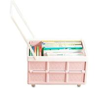 Collapsible Utility Cart, Folding Handcart with Lid, 30L Large Capacity, 4-Wheel Rolling Design for Multipurpose Use