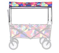 Collapsible Wagon Canopy Cover - Portable Garden Beach Awning Accessory for Folding Trolley Cart, Outdoor Hand Push Wagons Cover