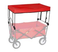 Collapsible Wagon Cart Awning Canopy, Collapsible Beach Folding Utility Kids Grocery Push Pull Wagon Cart Replacement Waterproof Removable Foldable Portable (Red)