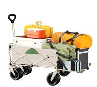 Collapsible Wagon Cart with Adjustable Handle, Heavy Duty Portable Utility Wagon for Beach, Garden, Shopping, Sports, and Camping