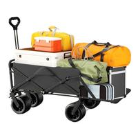 Collapsible Wagon Cart with Adjustable Handle, Heavy Duty Portable Utility Wagon for Beach, Garden, Shopping, Sports, and Camping