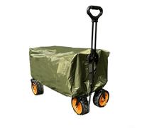 Collapsible Wagon Cover for Garden Dump Cart, Outdoor Garden Wagon Cart Cover, Waterproof Dustproof UV Resistant Wagon Rain Covers Perfect for Lawn, Barn and Farm (Green)
