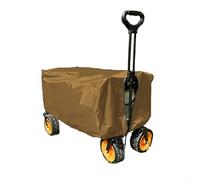 Collapsible Wagon Cover for Garden Dump Cart, Outdoor Garden Wagon Cart Cover, Waterproof Dustproof UV Resistant Wagon Rain Covers Perfect for Lawn, Barn and Farm (Khaki)