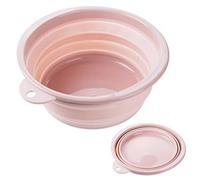 Collapsible Wash Basin 9.8 Inch Dia. Portable Plastic Sink Bowl with Hook, Foldable Dish Tub for Camping, Foot Soaking, Kitchen Washing, Laundry Cleaning, Space Saving Design Style 2
