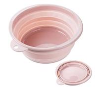 Collapsible Wash Basin 9.8in Dia. Portable Plastic Sink Tub Space Saving Camping Dish Tub with Hanging Hook for Kitchen Laundry Foot Soak Travel Use