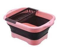 Collapsible Wash Basin Folding16.5x11.8x7.1 In Large Dish Tub with Drain Tray & Plug Portable Wash Tub with Handle & Hanging Hole for Kitchen Camping Laundry..