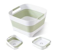Collapsible Wash Basin for Baby Bottles - 2.4 Gallons Portable Wash Bin for RV Camping Sink, Space-Saving Dish Tub.Laundry & Utility Room Sinks (Green)