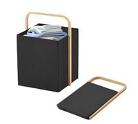 Collapsible Washing Basket Laundry Basket with Handle, 58L Folding Laundry Baskets for Storage Dirty Clothes Toy Blanket, for Bedroom Bathroom Home (Black)