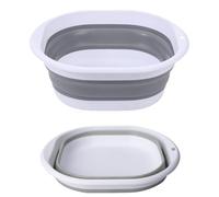 Collapsible Washing Up Bowl, Foldable Bucket, Multipurpose Outdoor Travel Basin, Lightweight Portable Space Saving Washbasin for Camping, Travel, Kitchen, Outdoor & Swimming Pool (Grey, M)