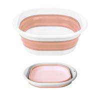 Collapsible Washing Up Bowl, Foldable Bucket, Multipurpose Outdoor Travel Basin, Lightweight Portable Space Saving Washbasin for Camping, Travel, Kitchen, Outdoor & Swimming Pool (Pink, M)